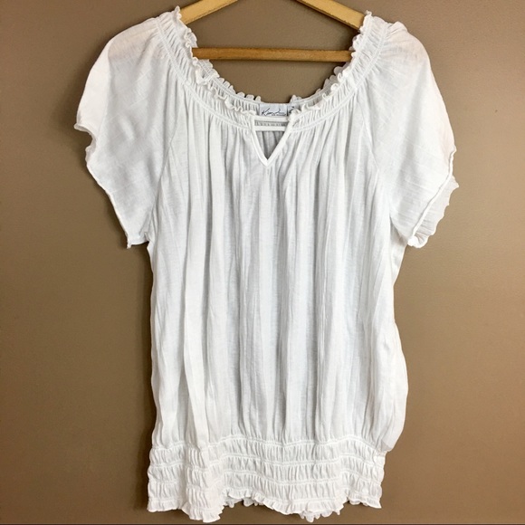 white blouse with elastic waist